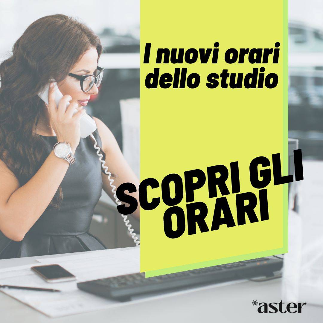 NUOVI ORARI DELLO STUDIO