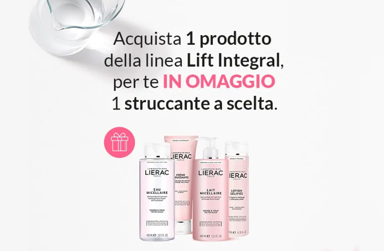 Lierac IN PROMOZIONE - Acquista 49€ di prodotti Lierac: in OMAGGIO 1 struccante 