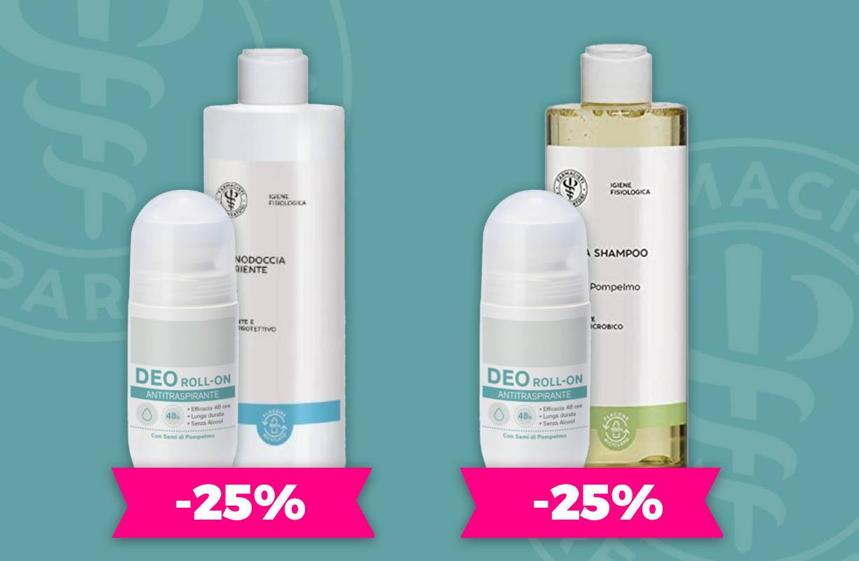 PROMO Linea Farmacia del Redentore, SCONTO  -25% su Deo Spray + Bagnodoccia Nutiente o Doccia Shampoo Sport