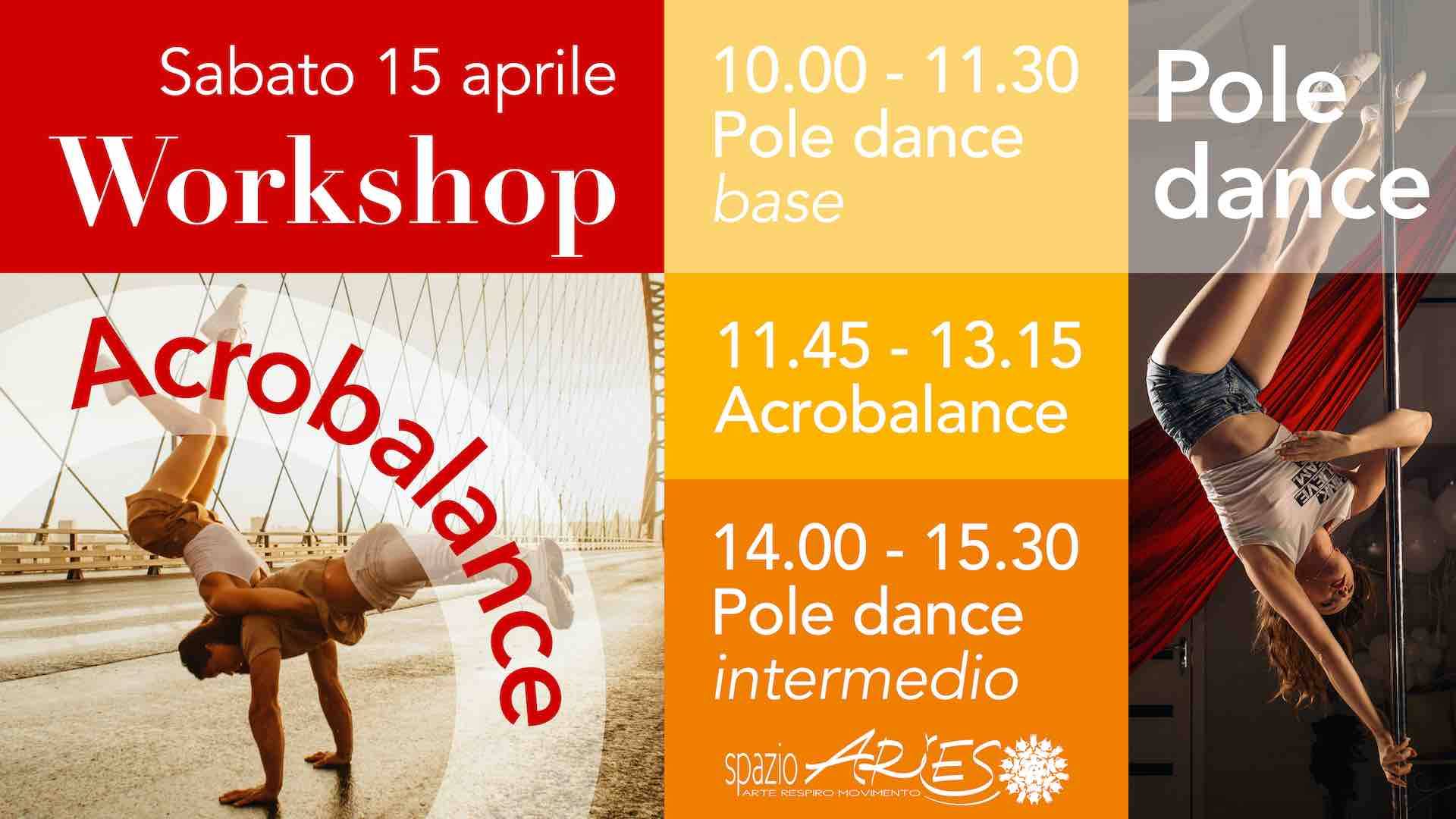 Sabato 15 aprile lezioni speciali di Pole dance e Acrobalance con Franco Maffè